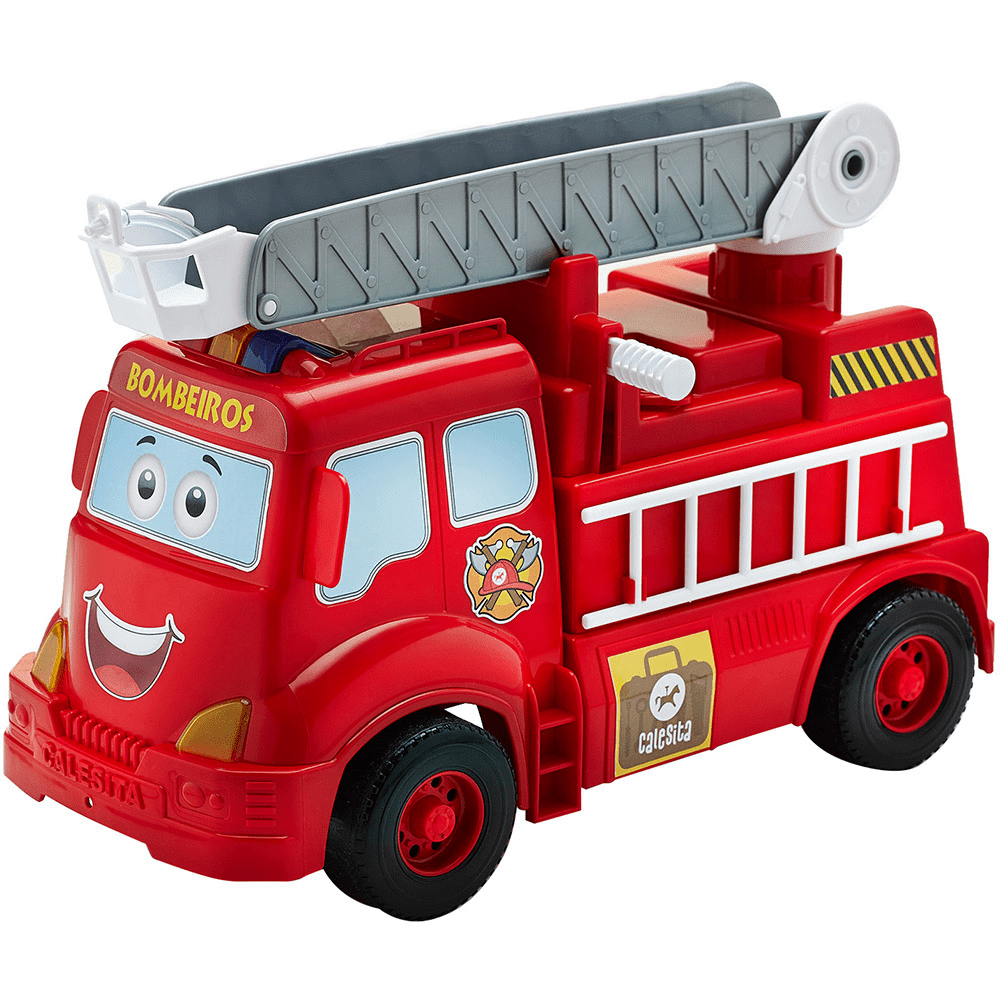 Jogo interativo infantil de bombeiros, caminhão caçamba, carro de policia,  patrola, trator