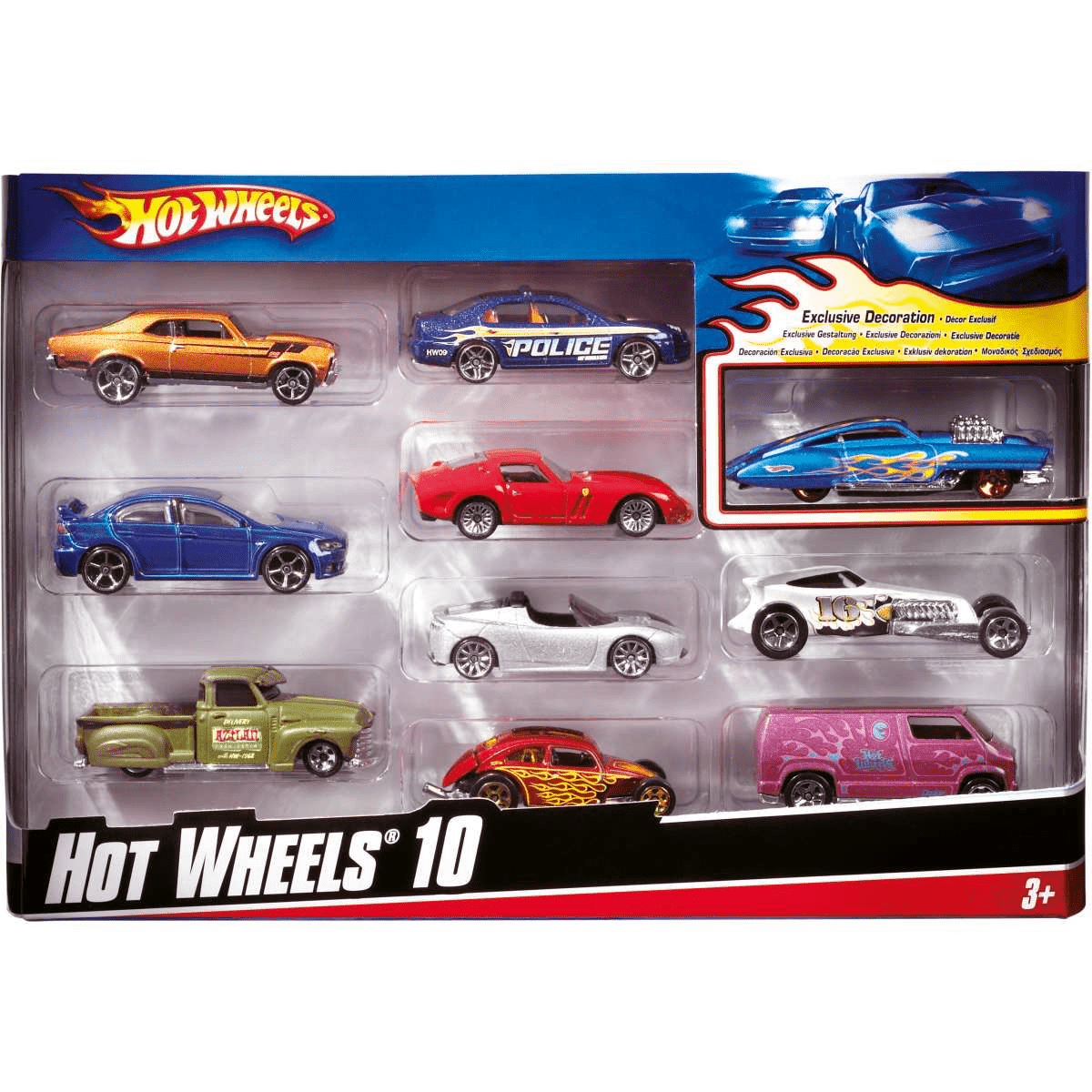 Pacote com 10 Carrinhos Hot Wheels Mattel 54886