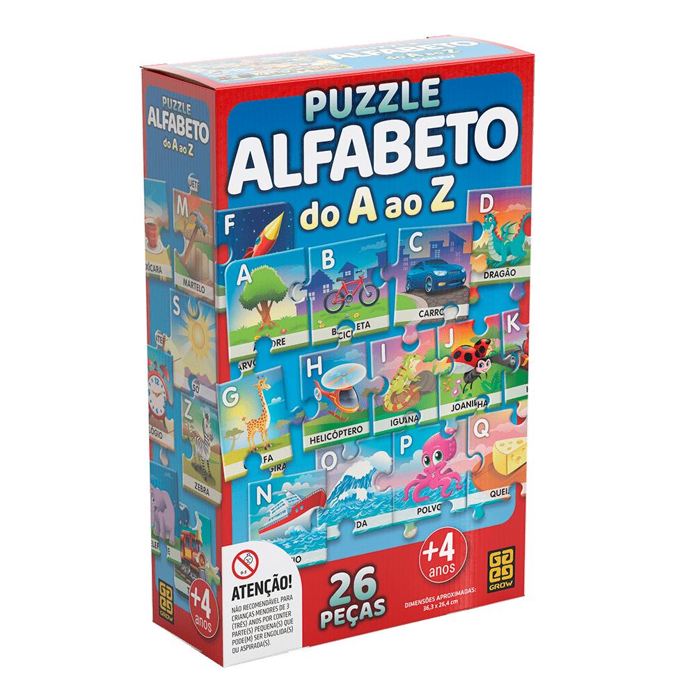 Jogo Quebra-Cabeça em Madeira: Alfabeto - 26 Peças Pais & Filhos
