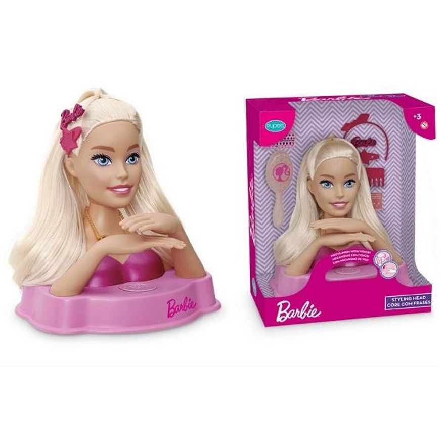 Maquiagem infantil Playset Estilo Cabeça Boneca Penteado Jogo de Be