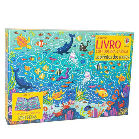 Livro e quebra-cabeca - Labirinto dos mares - Usborne