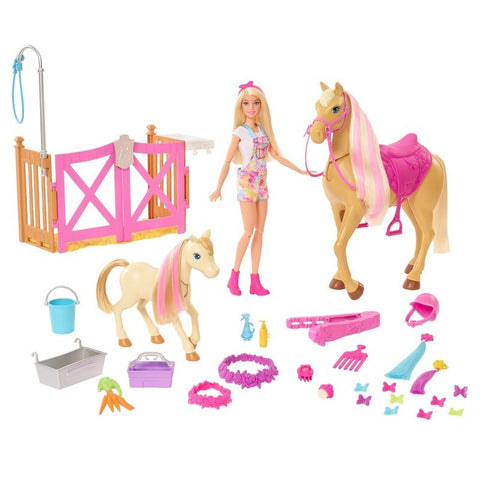 Barbie com Cavalo Penteados Diversos - Gxv77 - Mattel