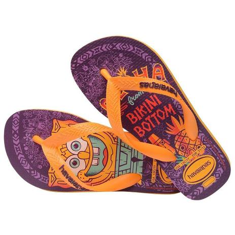 Chinelo Infantil Bob Esponja Kids 27/8 Laranja - 6362 - Havaianas