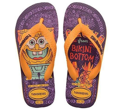 Chinelo Infantil Bob Esponja Kids 29/0 Laranja - 6362 - Havaianas