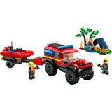 CAMINHAO DOS BOMBEIROS 4X4 COM BARCO DE RESGATE - LEGO - 60412
