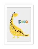 Quadro Amarelo Dino Kids para quarto criança