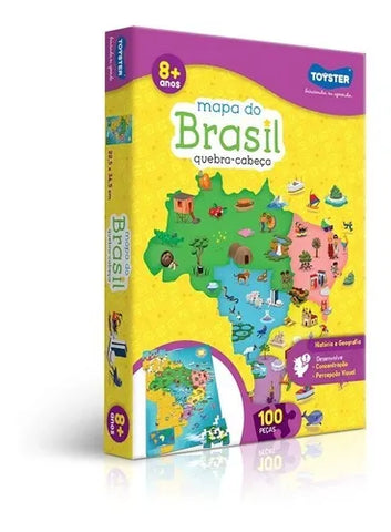 Quebra-cabeca Mapa Do Brasil 100 Pecas